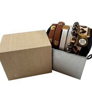 Rustic Cuff Bracelet Lot Leather Cuffs Beaded Stretch Leopard